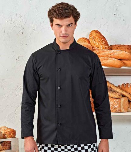 Premier Essential Long Sleeve Chef's Jacket - BLK - S